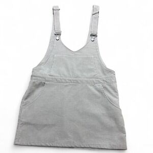 Zara beige 100% cotton corduroy mini overalls dress with adjustable straps